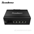 IP40 1 porta óptica 4 10/100m Fast Ethernet Industrial Media Converter 4 Ports Media Converter